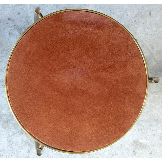 Mastercraft Bronze and Suede Side Table, USA, circa 1970s For Sale - Image 4 of 12