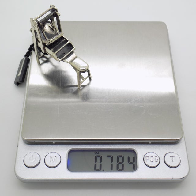 Vintage Italian Handmade Genuine Sterling Silver 925 Bread Roll Machine Solid Figurine For Sale - Image 9 of 10