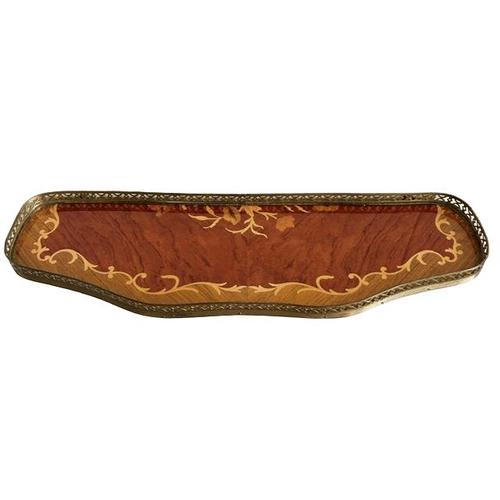 Goldenrod Vintage Wall Console in Wood and Brass, 1950s For Sale - Image 8 of 14