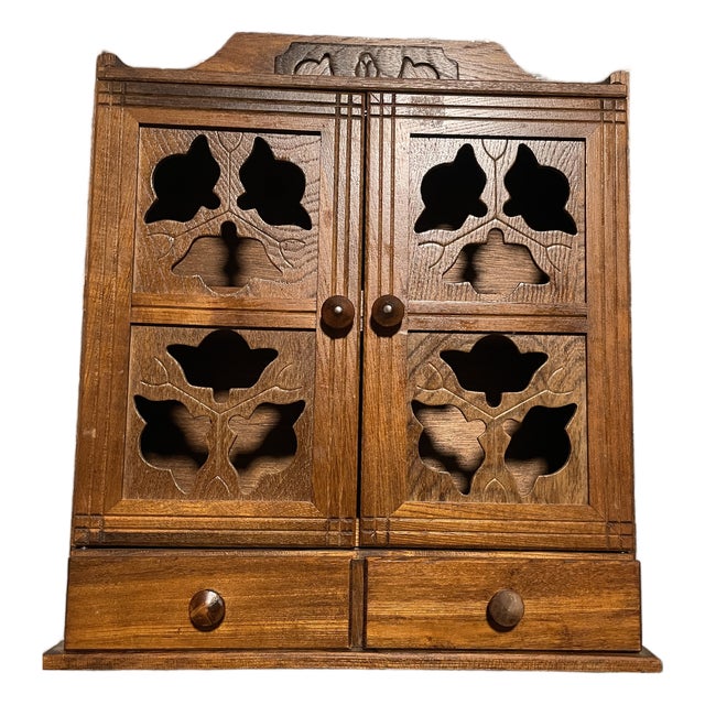 1960s Sears, Roebuck & Co. Vintage Wooden Spice Rack/Hanging Shelf/Apothecary Cabinet For Sale