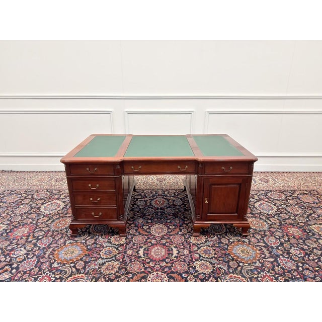 English Chesterfield Partnerdesk Desk For Sale - Image 4 of 18