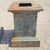 Vintage Neoclassical Cast Iron Wreath Garden Urn Planter Pedestal Base - Pair For Sale - Image 4 of 12