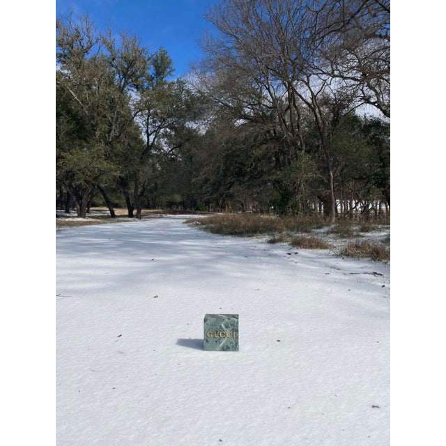 1980s Verdi Green Marble 1970s Gucci Bookend, Minimalist Design, Circa 1970s For Sale - Image 5 of 16