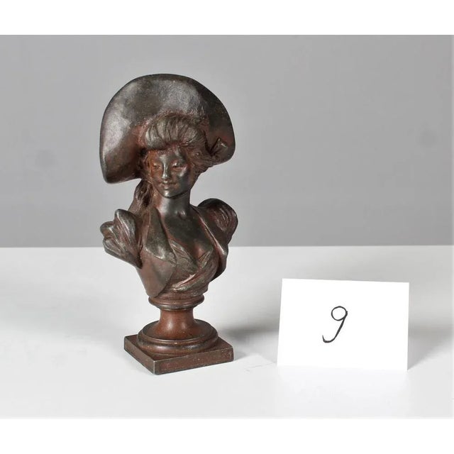 Small Bronze Miniature Bust, 1900 For Sale - Image 9 of 10