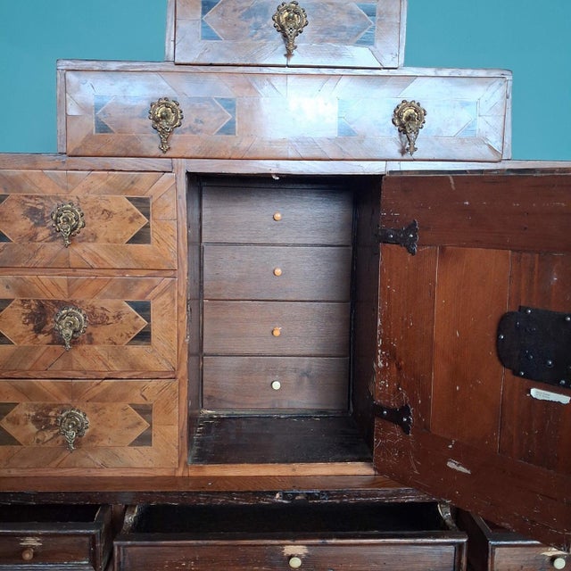 Antique Secretary Desk with Inlays and Drawers For Sale - Image 14 of 18
