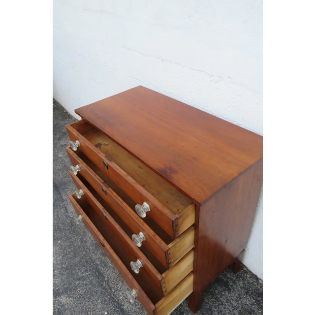 1800s Solid Wood Chest of Drawers With Glass Handles For Sale - Image 9 of 12