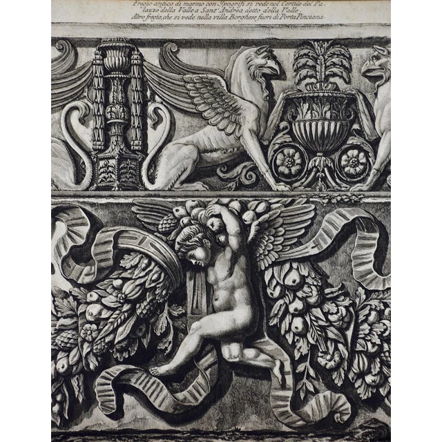 Ancient Roman Architectural Frieze: An 18th C. Piranesi Etching, 1778 For Sale - Image 4 of 9