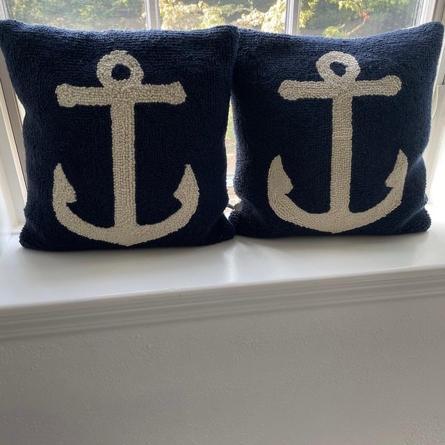 Nautical Anchor Decorative Throw Pillows a Pair Chairish