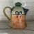 1960s Vintage Hand-Painted Italian Pottery Lady Pitcher, Vintage Italian Pottery, Folk Art Pottery For Sale - Image 5 of 5