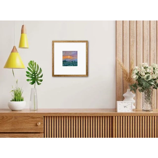 Wood Contemporary Impressionist Style Oil Painting, Landscape Sunset Art For Sale - Image 7 of 12