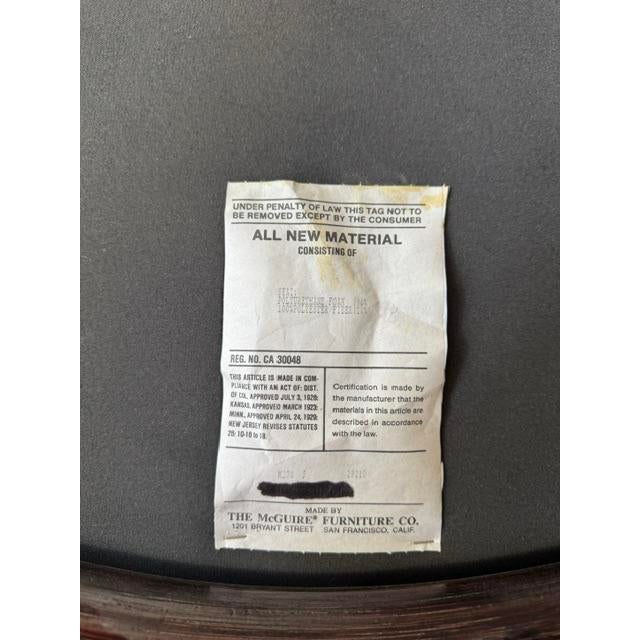Pair Barbara Barry Oval X-Back Dining Chairs From McGuire For Sale In Dallas - Image 6 of 6