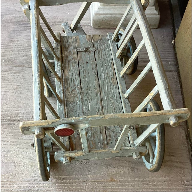 1950s 19th C French Market Wagon W Original Blue/Gray Paint For Sale - Image 5 of 5