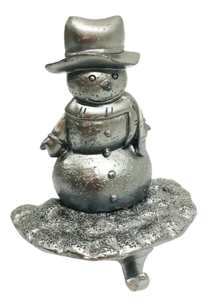 Vintage Snowman With Hat Hand Cast Christmas Stocking Holder