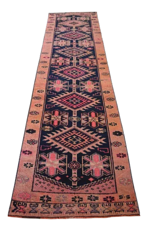 Hand-Knotted Runner Rug Rustik Hallway Decor