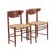 Mid-Century Danish Teak and Cord Chairs by Peter Hvidt & Orla Molgaard-Nielsen, Set of 2 For Sale
