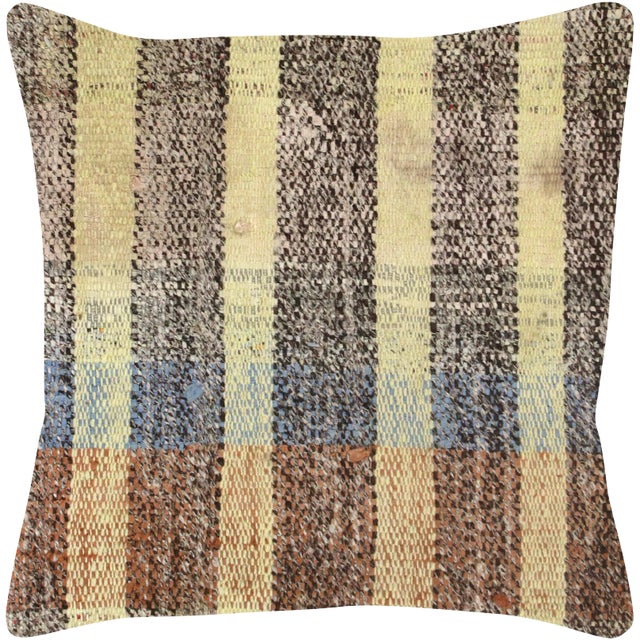 1960s Turkish Hemp Pillow - 15" X 15" For Sale