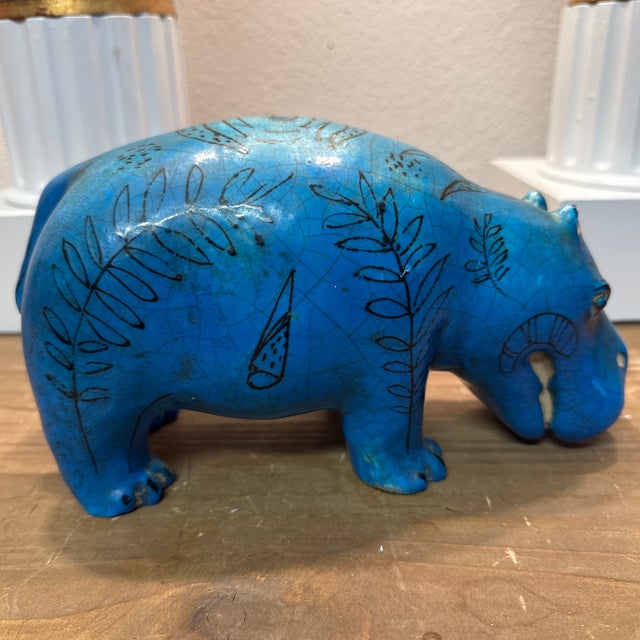 African Egyptian Renaisance Style Ceramic Hippopotamus Sculpture Made in Italy For Sale - Image 3 of 10