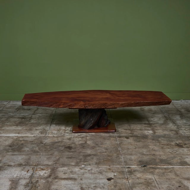 Live Edge Redwood Coffee Table For Sale - Image 4 of 18