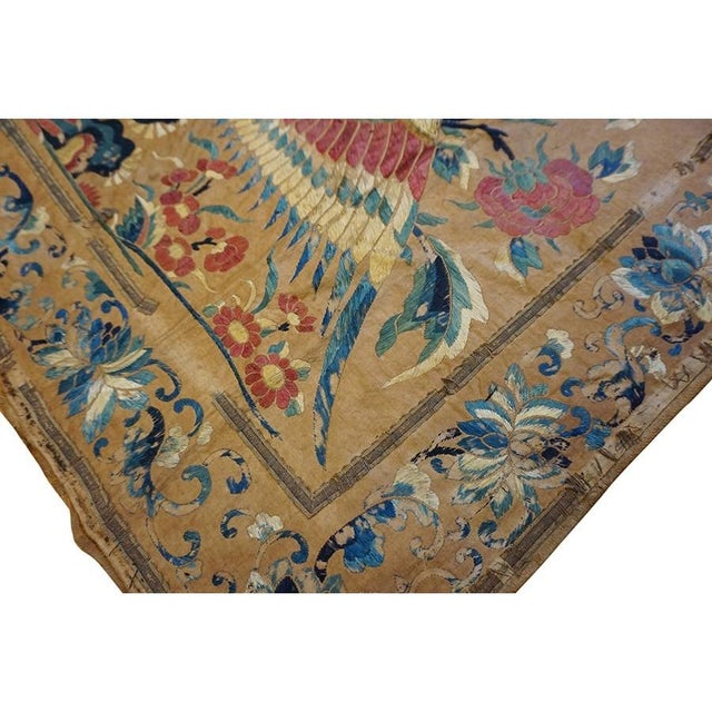 Mid 19th Century Antique Museum Grade Silk Chinese Embroidery Flatweave Textile For Sale - Image 4 of 9