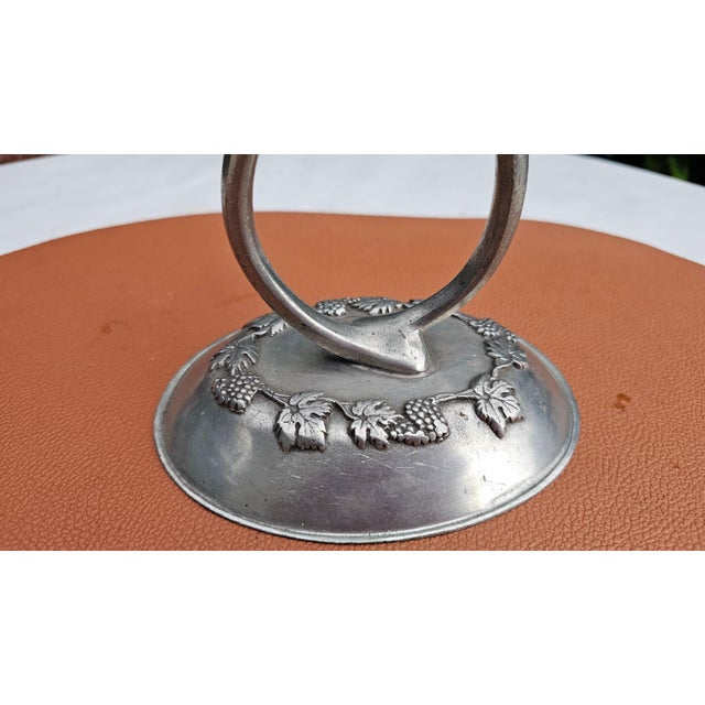 1990s Vintage Double Pewter Vase with Grape Motif, 1990s For Sale - Image 5 of 9