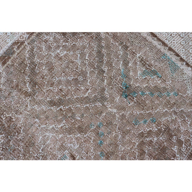 Vintage Hand Woven Turkish Embroidered Flat-Weave Rug With Geometric Design For Sale - Image 13 of 13