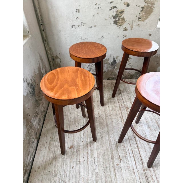 Brown Vintage Baumann Stools, 1970s, Set of 6 For Sale - Image 8 of 18
