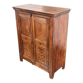 Carved Wood Cabinet, Vintage For Sale