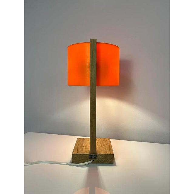 Orange Oak Desk Lamp by Luxus Vittsjö For Sale - Image 5 of 11