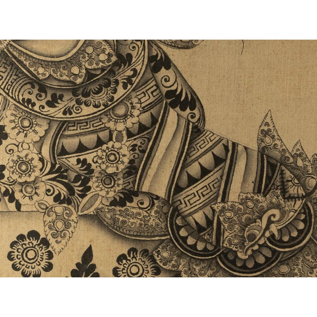 Made Suwedja, Batuan Style Drawing, Ink on Paper For Sale - Image 3 of 6