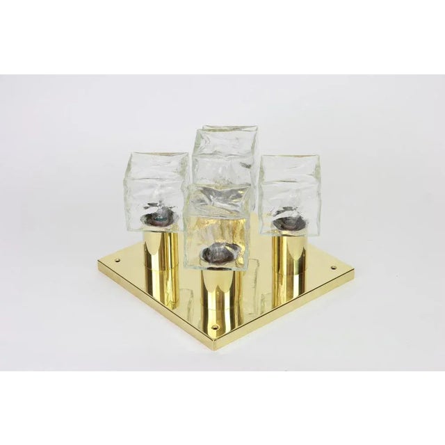 1960s Large Austrian Murano Ice Glass Flush Mount from Kalmar, 1960s For Sale - Image 5 of 11