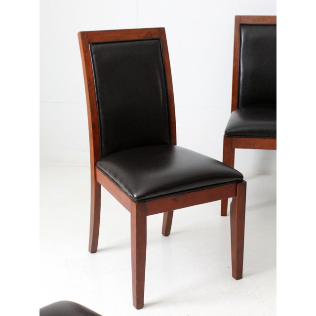 Brown Vintage Transitional Upholstered Dining Chairs Set of 6 For Sale - Image 8 of 18