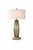 Extra-tall ribbed smoky glass table lamps with solid brass bases and architectural presence. Estate-sourced and...