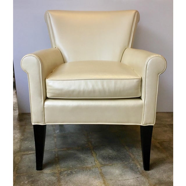 Modern Leathercraft Furniture Ivory Lounge Chairs Pair Chairish