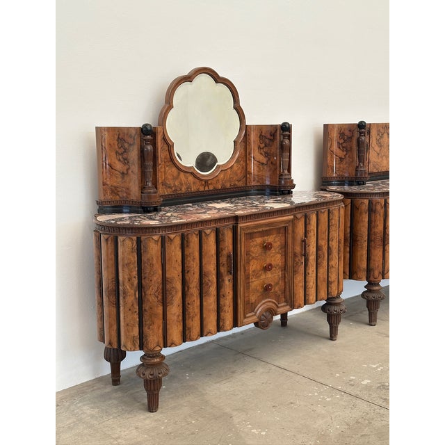 1940s Art Deco Sideboard with Mirror, 1940s For Sale - Image 5 of 10