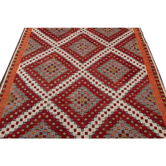 Vintage Soumak Wool Rug For Sale - Image 9 of 13