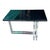 This product is a stylish pair of rectangular chrome banded steel end tables inspired by Donald Desky. The tabletop...
