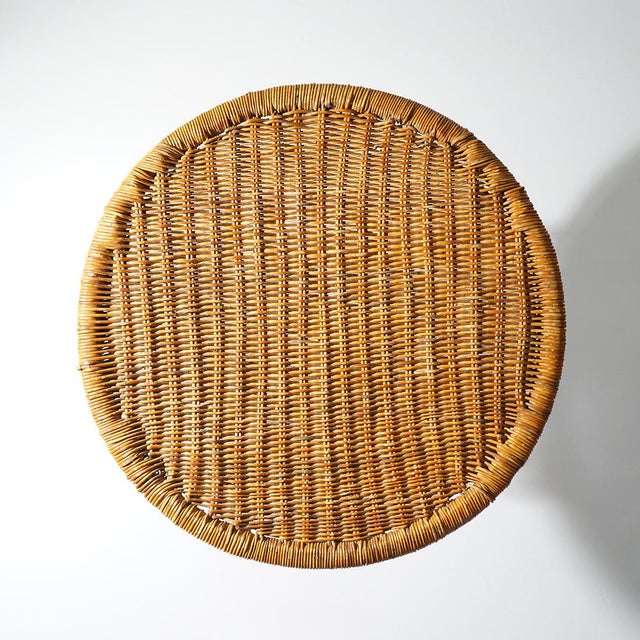 1950s Coffee Table with Round Rattan Top, 1950s For Sale - Image 5 of 13