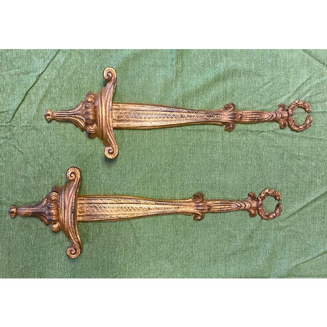 Late 20th Century Gold Plate Holders a Pair Chairish