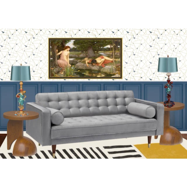 Mid 20th Century Vintage Water Nymph Spelter Table Lamps - a Pair For Sale - Image 5 of 12