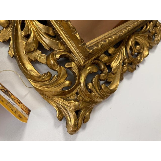 Florentine Gilt Wood Mirror with Acanthus Leaf Carving, 1920s For Sale - Image 9 of 10