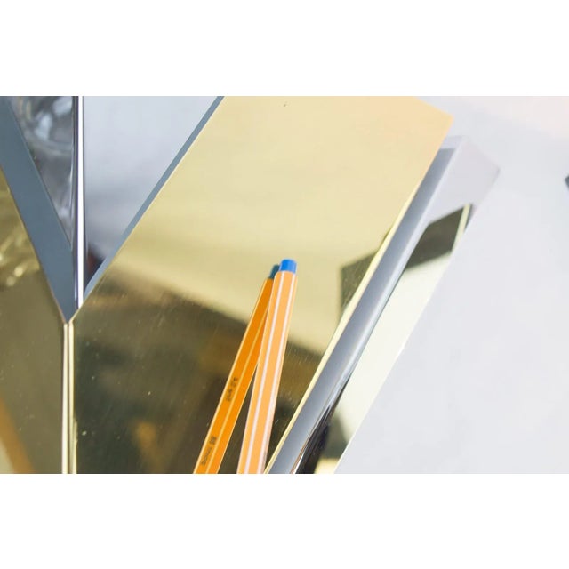 Bicolor Hollywood Regency Metal Sconces, 1970s, Set of 3 For Sale - Image 12 of 17