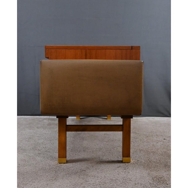 Teak and Nubuck Dressing Table attributed to R. Landault, 1970, Set of 3 For Sale - Image 12 of 18