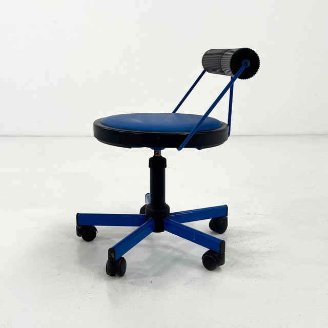 Adjustable Blue Desk Chair from Bieffeplast, 1980s, in Good conditions. Designed 1980 to 1989 I have official proof of...