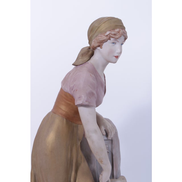 Royal Dux Bohemian Female Water Carrier Porcelain Statue For Sale - Image 11 of 16