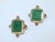 Francesca Romana Gold Plated Clip-on Earrings With Emerald Green Glass For Sale In Atlanta - Image 6 of 11