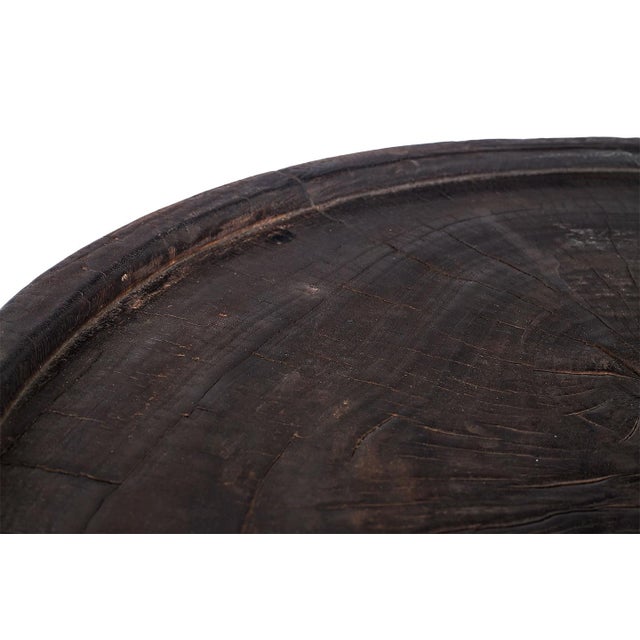 Coffee Ebonized Carved Wood Side Table For Sale - Image 8 of 9