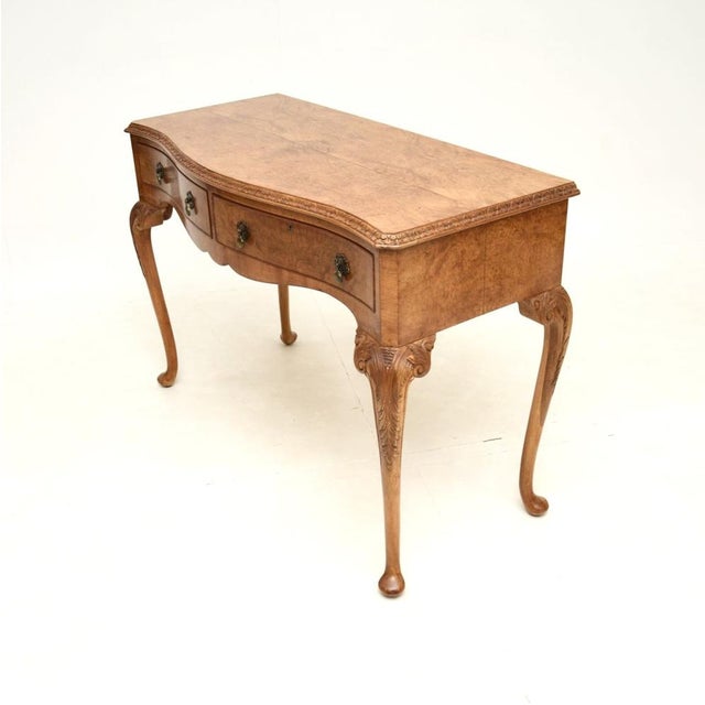 1920s Vintage Burr Walnut Console Table, 1920s For Sale - Image 5 of 12