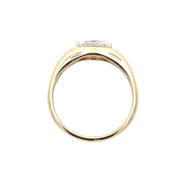 18k Yellow Gold 0.64 Carat Weight Marquise East to West Diamond Ring, Size 6.75 For Sale - Image 4 of 5