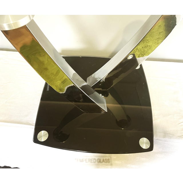 Glass and Chrome-Plated Metal Coffee Table from Temperet Glass, 2000s For Sale - Image 18 of 18