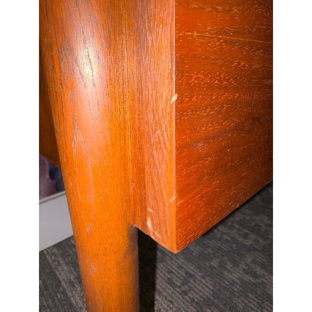 Rare MCM Merton Gershun American of Martinsville Walnut Dropleaf Desk With Aluminum Stars For Sale - Image 11 of 18
